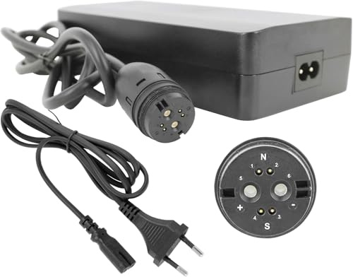 PowerSmart 42V 4A Ladegerät für 36V Akkus von Rotwild, BMZ, Impulse, Brose, mit 6-Polige Rosenberger-Anschluss