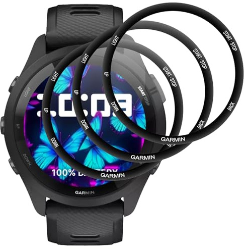 IQShield Protection Écran pour Garmin Forerunner 265S, Haut Définition Verre Trempé, Vitre Protection de Anti Rayures, 3D Couverture Complète, Anti-Empreintes - 3 Pièces