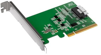 ICY DOCK PCIe 4.0 x8 NVMe Adapterkarte mit 1 x SlimSAS 8i (SFF-8654) Anschluss & Redriver (PCIe Bifurcation erforderlich) - EXLink MB409A4