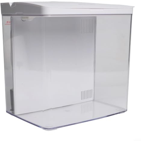 Quiclume Piccolo acquario Starter compatibile con luce LED e filtro a 3 strati, 20 x 20 x 14 cm, acquario da tavolo in acrilico per pesci rossi gamberetti Betta, funzionamento silenzioso (bianco)