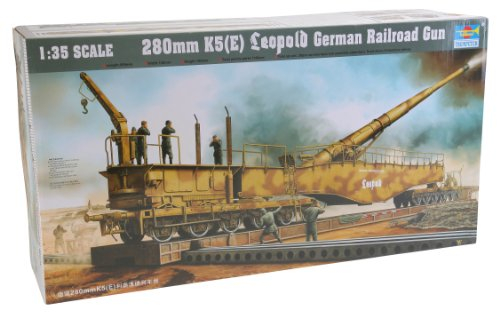 Trumpeter 00207 Modellbausatz Eisenbahngeschütz Leopold 280mm K5 (E), Verschieden