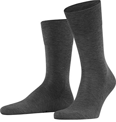 FALKE Herren Socken Tiago M SO Baumwolle einfarbig 1 Paar, Grau (Light Grey Melange 3390), 39-40