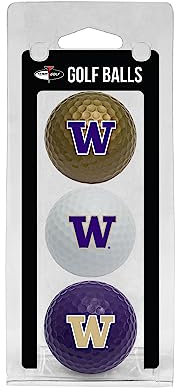 Team Golf Unisex-Erwachsene 28505 Washington Huskies 3 Golfbälle, Verschiedene Teamfarben, Einheitsgröße