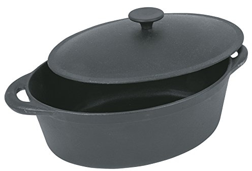 Crealys 28 cm Ollas de Hierro, Fundido, Negro