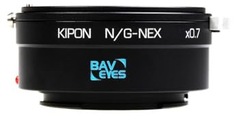 Baveyes Adapter für Nikon G Objektive auf Sony E Kameras (0.7x)