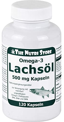 Omega-3 Lachsöl 500 mg Kapseln 120 Stk. - Zur Versorgung mit mehrfach ungesättigten Omega-3-Fettsäuren EPA, DHA und DPA