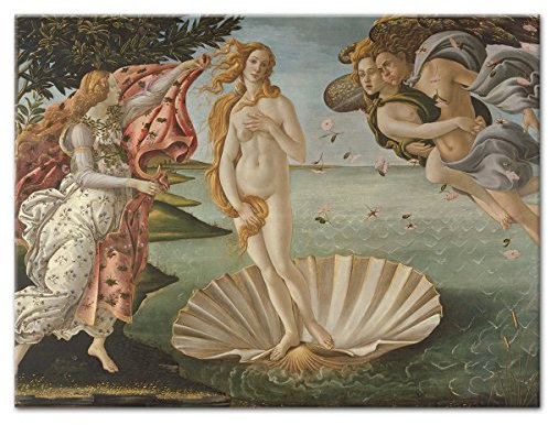 WANDKINGS Leinwandbild Geburt der Venus von Sandro Botticelli / 40 x 30 cm/auf Keilrahmen