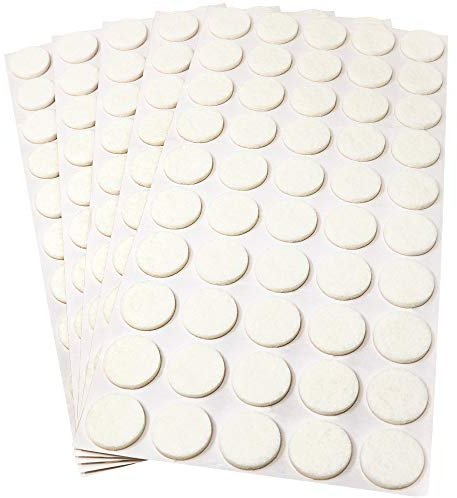 Adsamm® / 250 x Selbstklebende Filzgleiter/Weiß/ø 22 mm/Rund/Möbelgleiter aus Filz mit 3.5 mm Stärke/Möbel- und Bodengleiter