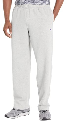 Champion Herren Sweatpants, Powerblend, Fleece, offenem Boden (Reg groß) Hose, Oxford Gray C Patch Logo, 36-41