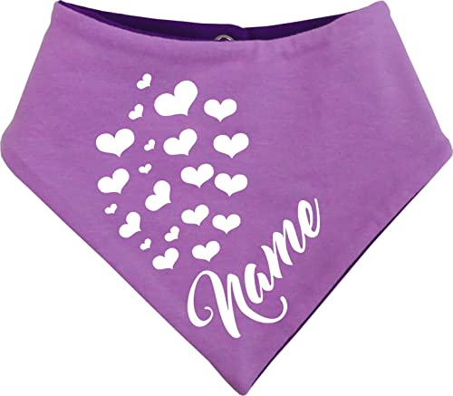 Hunde Wende- Halstuch Multicolor (Fb: lila-Flieder) (Gr.1 - HU 27-30 cm) mit Ihrem Wunschtext