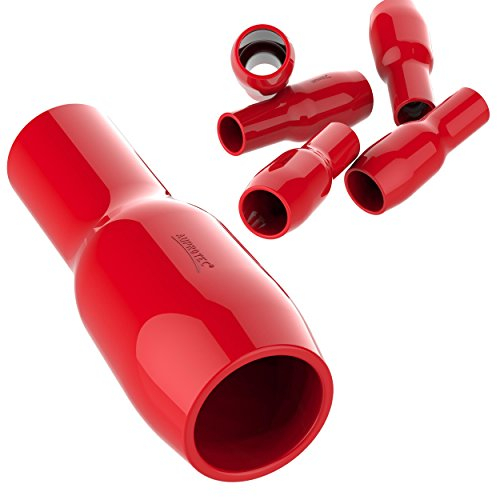AUPROTEC 10x Cappucci Isolanti per Connettori 10 mm² - 16 mm² rosso Camicetta isolante V10 Guaina in PVC per Capicorda nudi di Potenza ad Occhiello Forchetta Puntale Spina ecc. per Cavi Fili Elettrici