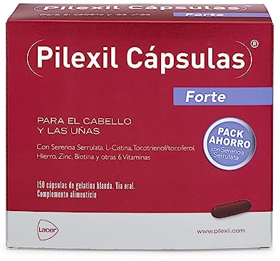 PILEXIL CAPSULAS - Pilexil Cápsulas Forte 150 Unidades,Complementos Alimenticios, con Vitaminas y Minerales, Nutre el Cabello, para Hombres y Mujeres
