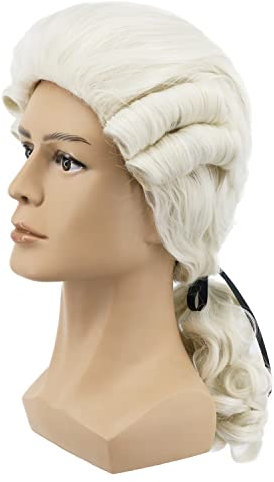 Yuehong Lange Herren Beige Anwalt Perücke Cosplay Koloniale Gentleman Haare Hitzebeständige Synthetische Fasern Perücke (Beige)