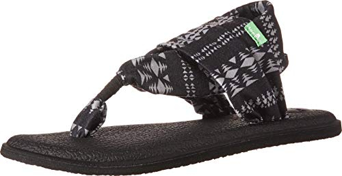 Sanuk Yoga Sling 2 Sandale, Black/Natural Koa Tribal, 35.5 EU