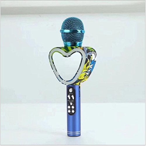 HEART shape Wireless Bluetooth Karaoke Microphone, 3-in-1 Portable Handheld karaoke Mic Speaker Machine for iPhone/Android/iPad/Sony,PC and All Smartphone