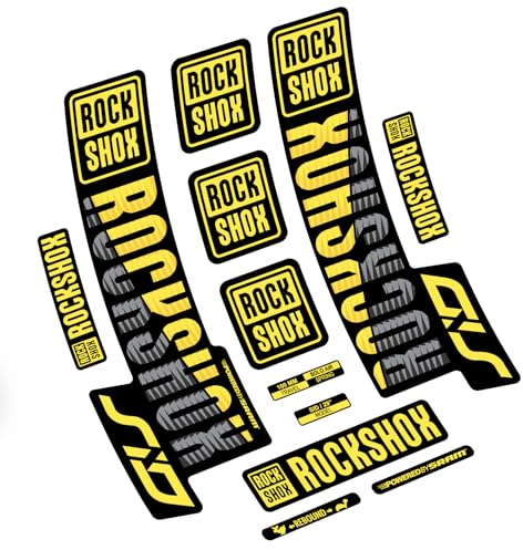 Pegatinas en vinilo adhesivo compatibles con horquilla Rock Shox SID 2018 (Amarillo Normal)