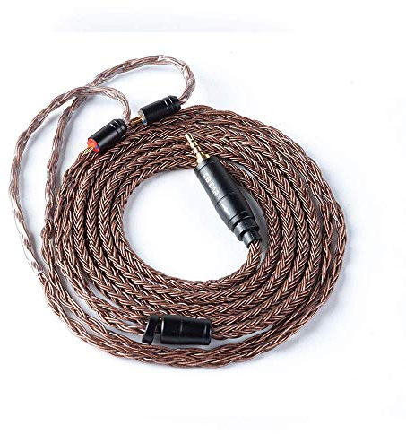 KBEAR - Cavo di ricambio per auricolari, in rame privo di ossigeno, a 16 fili, 2 pin, bilanciato, Hi-Fi, cavo di prolunga migliorato per AS10 ZST ZS10 ZS6 ZS7 (2 pin, 2,5 mm)