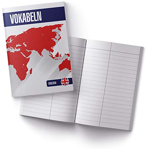 itenga Vokabelheft Englisch Schule Schulbedarf Notizbuch Lernen Vokabeln Fremdsprache DIN A5