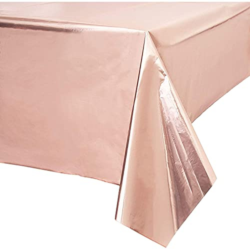 amscan 9908657 – Nappe de Table en Feuille d'or Rose métallisé – 1,8 m x 1,2 m