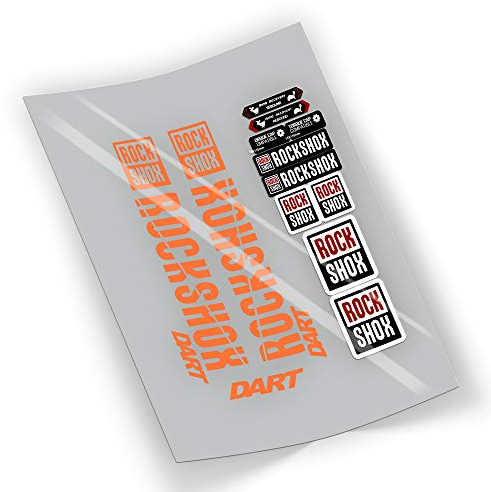 FA212 Aufkleber Gabel Rock Shox Dart 1 2 3 Selbstcollant Aufkleber Sticker (Orange)