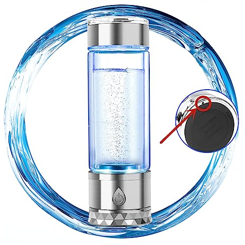Botella Generadora de Agua de Hidrógeno N.P Con Doble Cámara, Tecnología PEM y SPE, de Hasta 1700PPB, Máquina Portátil de Agua de Hidrógeno, Fabricante de Agua de Hidrógeno, Vidrio de Nueva Tecnología