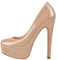 Only maker Plateau Pumps Damen High Heels Stiletto in Lack Tan 41 EU
