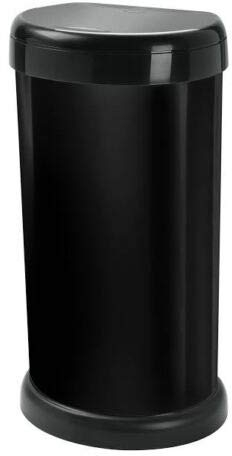 KetoPlastics 42L 42 litre KITCHEN BIN MODA TOUCH TOP LID, PLASTIC, STYLISH BIN WITH FLAT BACK (BLACK)