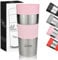 Milu Thermobecher mit Gravur - 350ml - Geschenkidee personalisiert Geschenk Geburtstagsgeschenk Vatertag für Männer Frauen Mama Papa Freundin (350ml, Rosa)