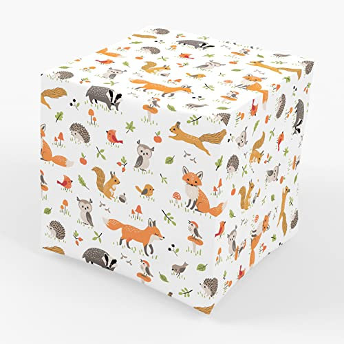 Stesha Party Geschenkpapier Waldtiere, flach gefaltet, 76,2 x 50,8 cm, 3 Bögen