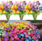 18 Bundles Outdoor Artificial Flowers for Decoration, UV Resistant Fake Flowers No Fade Faux Flowers Plastic Bouquet Hanging Plants for Indoor Outside Home Garden Porch Window Box Decor (6 Colors)