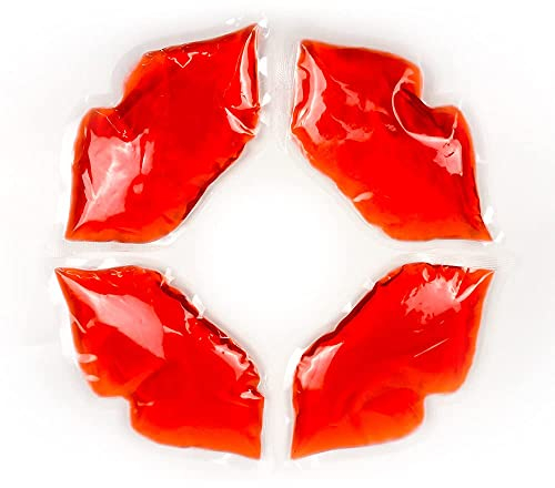Lippen Kühlpads Gel Eisbeutel für Lippenpflege, 4 Stück Wiederverwendbare Lip Kühlkissen, Kälte Wärme Kompresse Kühlakkus Eispacks für Kosmetik, Schwellungen, Schmerzlinderung, Augenentspannung-15x8cm