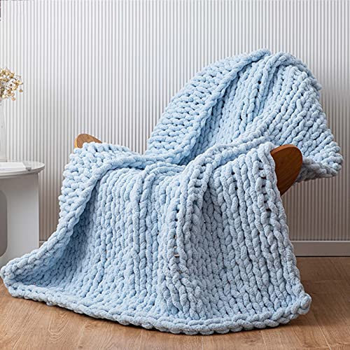 RGRE 200x200cm Grob Gestrickte Kuscheldecke, Grobstrick-Decke Für Bett, Grobstrick Wolldecke Strickdecke Tagesdecke, Gemütliche Überwurfdecken, Gestrickte Chenille Handgemachte Decke