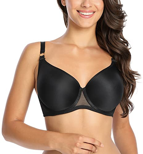Gaia Dame Bügel BH Klassisch Elegant Schalen Träger Glatt 1082 Gaja, Schwarz,80C