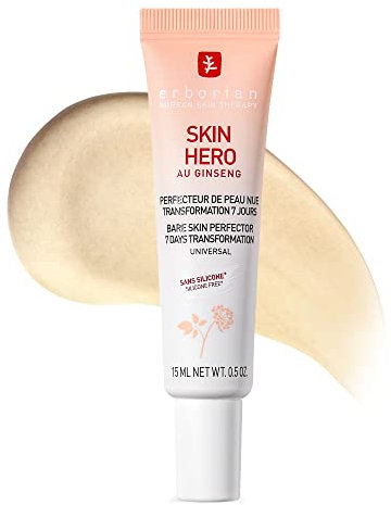 Erborian Skin Hero - Hautverbesserer mit Ginseng und Hyaluron - Koreanische Gesichtspflege, reduziert Rötungen und verfeinert das Hautbild - Feuchtigkeitscreme, nicht getönt und nicht komedogen -15 ml