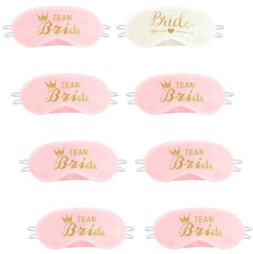8er-Pack Schlafmasken für Brautjungfern: Team Braut Party Zubehör für Hochzeiten & Verlobungsfeiern