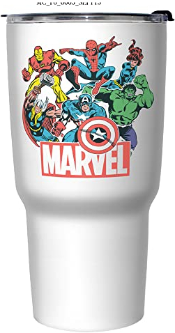 Marvel Heroes of Today 27 oz Stainless Steel Insulated Travel Mug, 27 Ounce, Multicolored