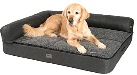 JAMAXX® Premium 4-in-1 Hunde-Sofa Orthopädisches Hundebett Couch Memory Visco Schaumstoff, abnehmbare Polster, Wechsel-Bezug, Waschbar, PDB3015 (XXL) 120x90x14cm anthrazit grau, Extra-Dicke Polsterung