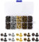 150 ensembles Vis Chicago, 8 mm Rivets à Vis à Tête Plate Vis de Reliure Rivets en Cuir Rivets à Visser pour Cuir avec Boîte de Rangement pour Artisanat, Ceintures, Sacs à Main (5 Couleurs)
