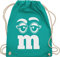 Turnbeutel Rucksack - & Fasching - Taschen - M und M Augen Karneval I Fastnacht I Fasnacht I Fasnet - Unisize - Türkis - gym bag festival karnevalsbeutel faschings mm juterucksäcke festivaltasche