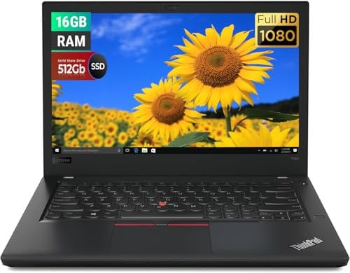Lenovo ThinkPad T480s Business Laptop, 14 FHD (1920x1080), Intel Core i7-8650U Up to 4.2 GHz, 16GB DDR4 RAM, 512GB SSD, Backlit Keyboard, CAM, Bluetooth, Windows 10 Pro (Renewed)