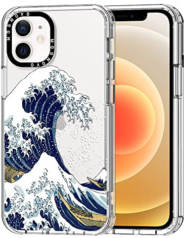 MOSNOVO für iPhone 12 Mini Hülle – Durchsichtige, schlanke, stoßfeste TPU+PC-Handyhülle, [6,6 Fuß Fallschutz/Anti-Abziehen] - Große Welle