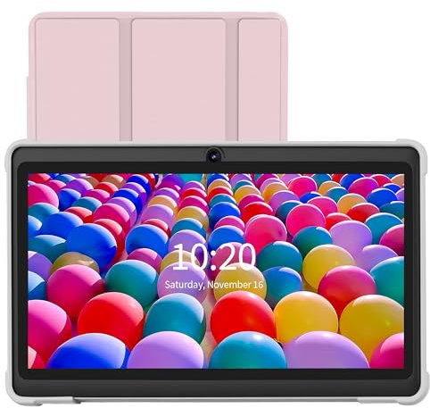 VOLENTEX Tableta de 7 pulgadas Android 11 de 32 GB de almacenamiento (expandible 128 GB) 2 GB de RAM, procesador de cuatro núcleos, tableta PC, cámara dual, WiFi, tipo C, incluye funda de piel para