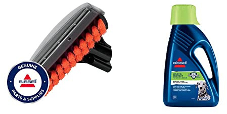 BISSELL Brush Tool 6 SpotClean - 15 cm (bag) & Wash & Protect Pet Carpet Cleaner Solution | Upholstery Shampoo for Use with All Leading Upright Carpet Cleaners | Removes Pet Stains & Odours | 1087N