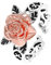 Dishowme Anello con fiore di rosa Anello con nocca a foglia vintage Anello con giuntura per dito con fiore cavo per donne e ragazze (Argento A)