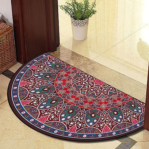 Semi Circle Funny Out Welcome Half Moon Kitchen Rugs Inside Door Mats Doormat Indoor Heavy Duty Non Slip Washable Large pink heart 40x60cm