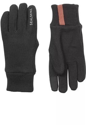 SEALSKINZ Windproof All Weather Knitted Glove Necton Gants en Tricot Coupe-Vent Toutes Saisons, Noir, L Mixte