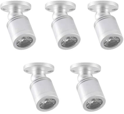 POCKETMAN Mini Spotlight LED Deckenleuchte 220V 1W mit USB Kabel für Innenbeleuchtung, Schmuckauslagen, Flure (silbrig, Warmweiß)
