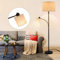 DINGLILIGHTING LED Stehlampe mit 5W Leselampe, Moderne Stehleuchte Schwarz mit 2 Kippschlter & Stoffschirm, Stehlampe Vintage für Wohnzimmer Schlafzimmer Büro Arbeitszimmer(E27 Glühbirnen inkl)