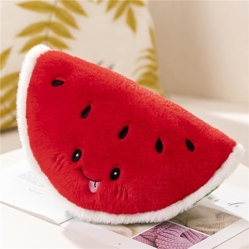 Herfair Obst Plüschtiere, Früchte Kuscheltier Kreativ Plüsch Kissen Kuschelkissen Kinder Kawaii Plüschkissen Spielzeug Geschenk für Jungen und Mädchen (Wassermelone)
