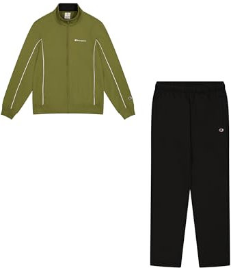 Champion Herren Legacy Script Shop Piping (220289) -Soft Compact Powerblend Fleece High-Neck Sportanzug, Grün (GS573), S